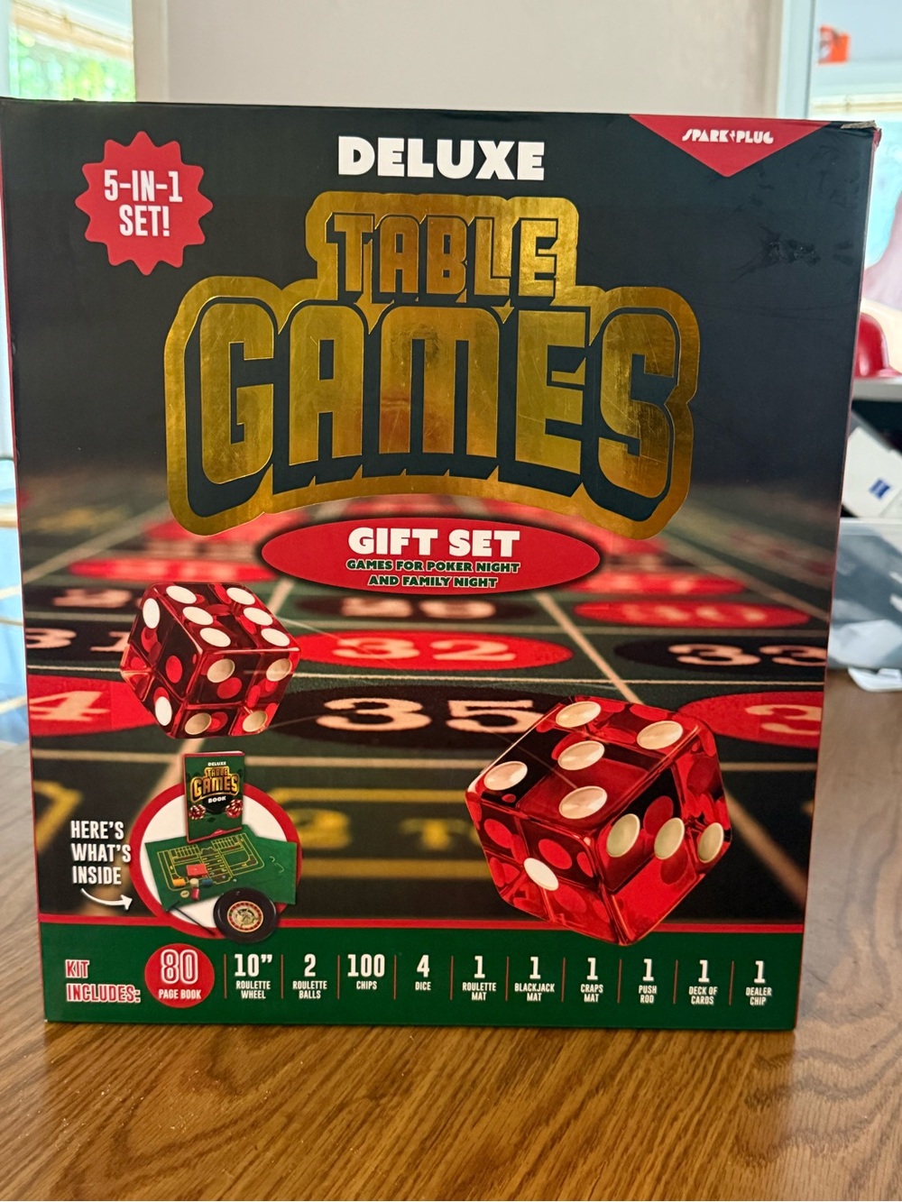 Luxe Table Games Gift Set - Black, Gold & Red